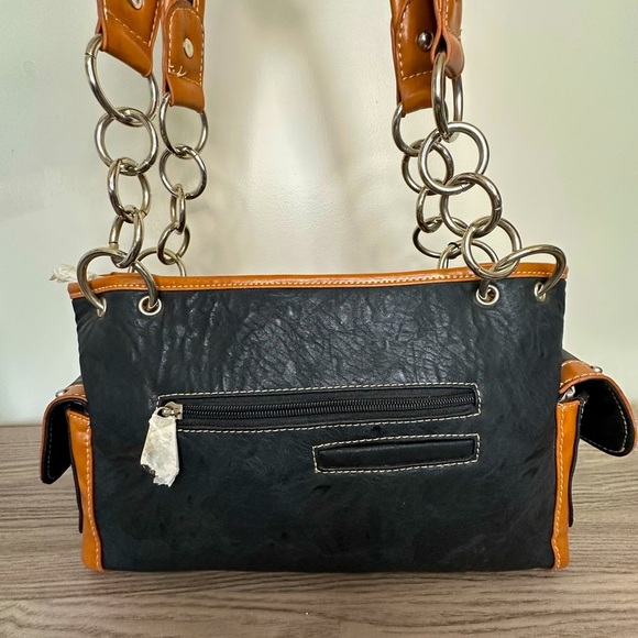 Montana West Black and Tan Shoulder Bag